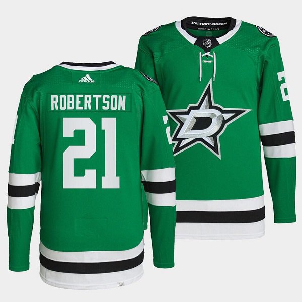 Men's Dallas Stars #21 Jason Robertson Green Stitched Hockey Jersey